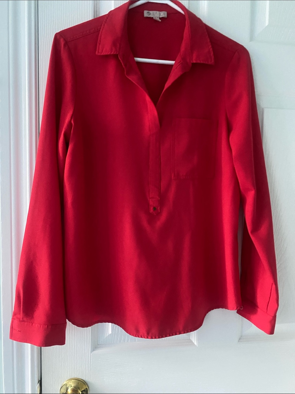 Lila Rose Red Long-Sleeve Blouse